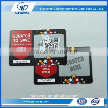 paper phone scratch card,win and prize with scratch card