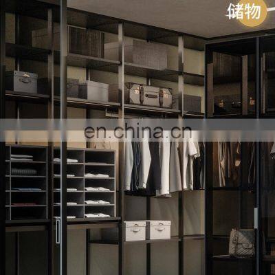 Luxury mordern walk in wardrobe glass door clothing wardrobes