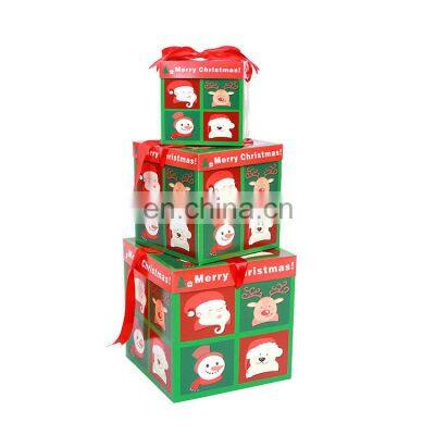 40X40cm Xmas Series Square Santa Claus Nested Empty Gift Box Packaging for Christmas