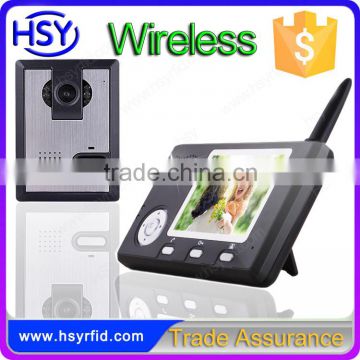 Li-Ion battery 2.45Ghz CMOS camera high quality video door phone mini USB interface wireless intercom for buildings