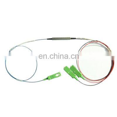 1x2 optic fiber Polarization Beam Splitter with Small MFD Fiber