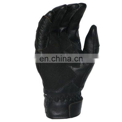 Men's Vintage Goatskin Leather Motorcycle Riding Gloves Gel Padded Hand Protective Safety Racing Glove Waterproof Bicycle Gloves photo-3