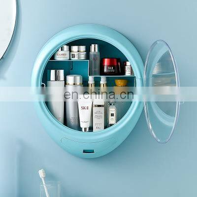 Manufactory Nordic Bathroom Multifunction Wall Mirror Commodity Shelf ABS Colorful Wall Hanging Cosmetics Storage Boxes