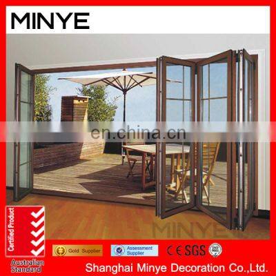 Aluminum Bifold Tempered Glass Sliding Bifold Folding Door With 5 Years Warranty photo-2