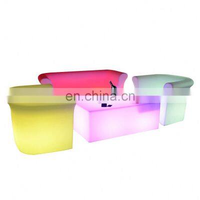 Hookah Bar Furniture Lounge Outdoor Plastic Glow Table Led Light Cube Chair Glowing Cube Square Stool Garden Light Stool photo-4