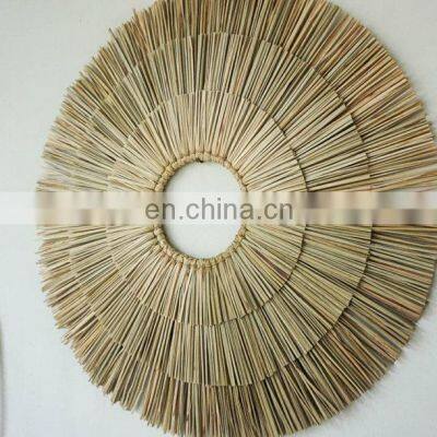 High Quality Boho Round Tropical Seagrass Wall Decor Straw Rustic Art Decor Cheap Wholesale photo-3