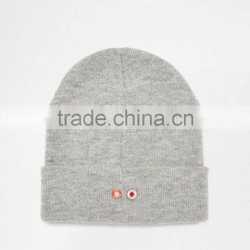 Custom Knit Beanies With Woven Label Slouch Beanie Hat photo-2