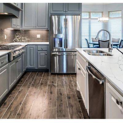 Code：Black Peatl，Calacatta Artificial Stone Quartz Slab Kitchen Countertops photo-3