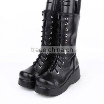 High quality unisex 6cm heel New fashion puleather black Punk Boots/ lolita shoes
