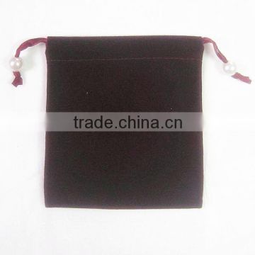 Wholesale custom printing small rope packing velvet gift bag india