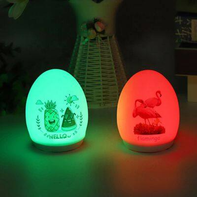 Silicone LED Night Light Lamp Top Seller Creative USB Rechargeable Cute Silicone Light Home Decoration Egg Shaped photo-3