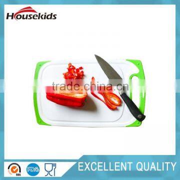 3-Piece Dishwasher Safe Plastic Cutting Board Set With Non-Slip Feet and Deep Drip Juice Groove, White With Lime Green photo-5