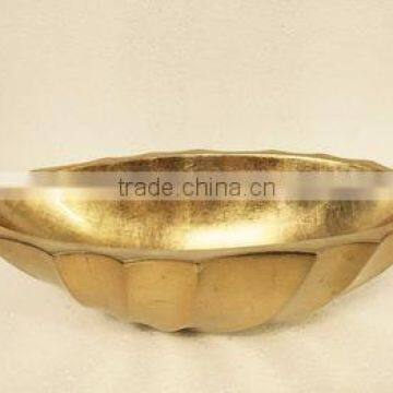 High quality best selling eco friendly lacquered metallic gold salad bowl from Viet Nam