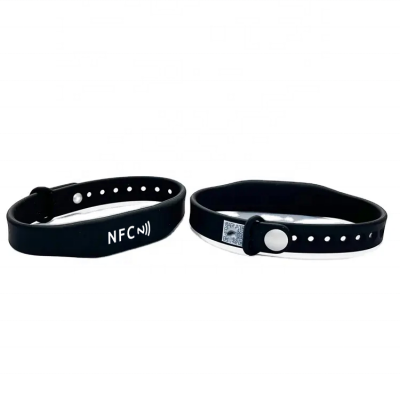 13.56Mhz Waterproof Contactless Payment Bracelet NFC RFID Silicone Wristband for Event photo-3