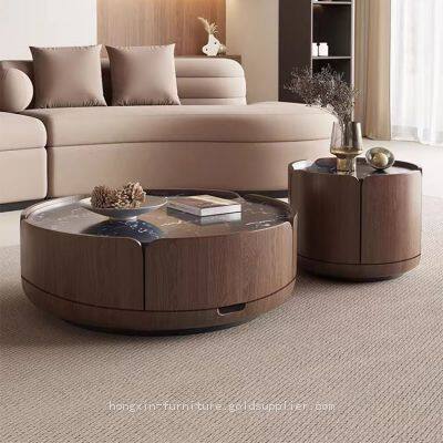 Durable Sintered Stone Table Top Wood Coffee Table photo-3