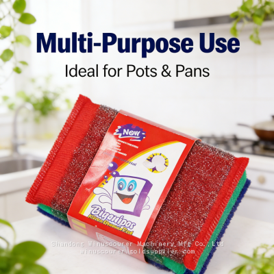 3Pcs Pack Stainless Steel Sponge Scourer for Home Cleaning