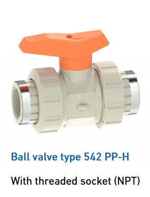 Клапан-шаровой UPVC / PP для систем водоподготовки. Промышленный пластиковый клапан