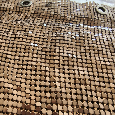 Mesh Chain Mail Curtains Industry Supply Colorful Soft Metal Decorative Aluminum Cloth Fabric Sequin Gold Anodized Modern Window