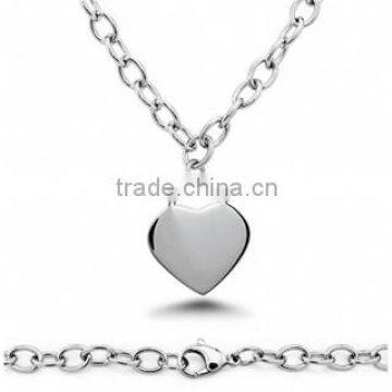 wholesale gold plated heart shaped necklace stainless steel bar necklace mens and womens fashion jewelries can be customized