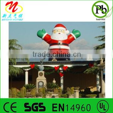 Christmas inflatable decorations, outdoor blow up Santa on roof