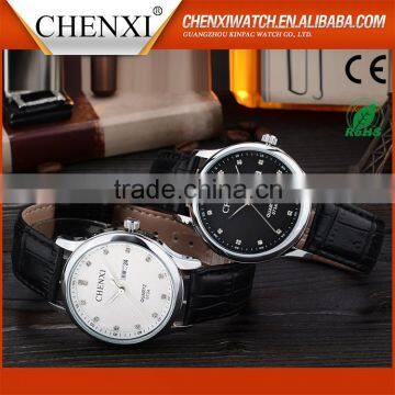 Wholesale Classical Custom Quartz Day/Date Leather Band Watch Hot Sale