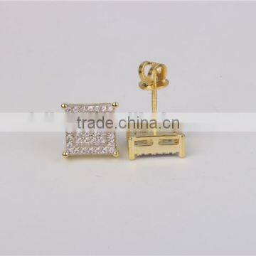 Hip Pop Jewelry Fashion Stud Earring 925 Silver Square Shape photo-4