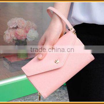 New Arrival Mixed Colors Crown Cute Leather Lady Clutch Purse Women Walllet With Strap