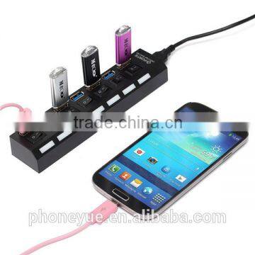 high speed usb 3.1 type-c to usb 3.0 usb hub 7 port with switch and led light