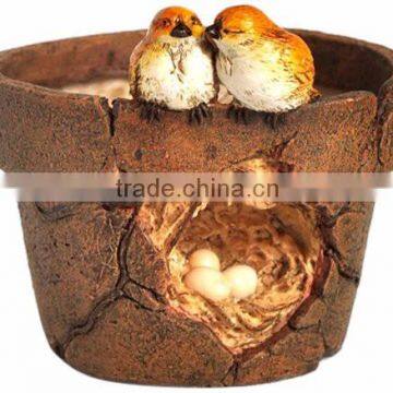 Top Collection Enchanted Story Garden Lover Birds and Nest Functional Flower Pot Outdoor Decor