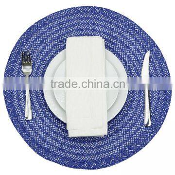 Handmade Braided Round Plastic Tablemat with Tinsel