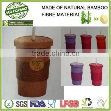 Bamboo fibre biodegradable and eco friendly mug,cup with straw