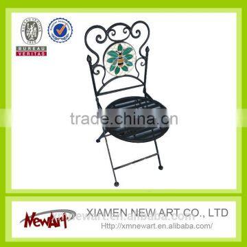 Chinese Cheap Outdoor Mosaic Antique Wrought Iron Leisure Vintage Metal Garden Chair                        
                                                Quality Choice