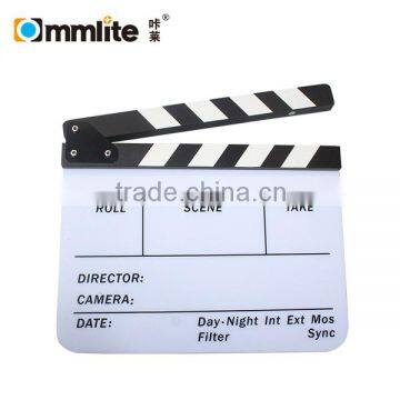 Acrylic Plastic Dry Erase Director's film clapboard (9.85x11.8 inch) with White/Black sticks