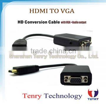 HDMI TO VGA converter price Plus 3.5mm Audio Cable for HDTV PC Black New