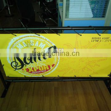 Beer promotion advertising street barrier with nylon belt lacing