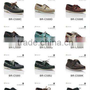 Leather classical boat shoes for men