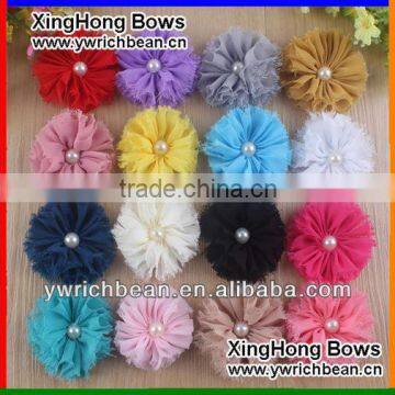 Hot-sales handmade baby shabby chic flower with clip ! kids fashion mixed colors shabby hair flower with clip !CB-2778