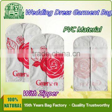 Cloth Plastic Cover Garment Bag / Suit Garment Bag Cover/Zipper Wedding Dress Cover Bag