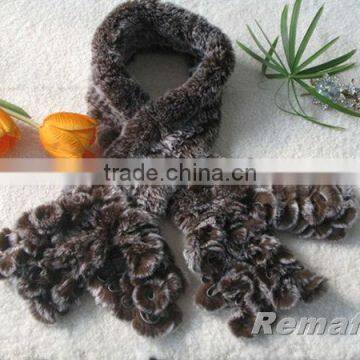 fashion dyed high quality genuine rex rabbit fur scarf for women