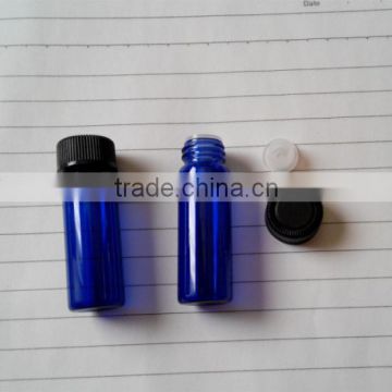 4ml 1 dram Blue Glass Vials with Orifice Reducers and Black Caps