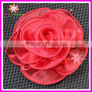 Satin rolled rose flower, combo colors organza flower, ,fascinator for hair