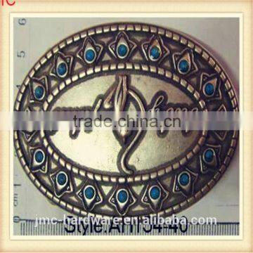 Vintage Fashion Oval and Round Customized Antique Bronze Metal Plate-style Belt Buckle With Complicated Pattern photo-6