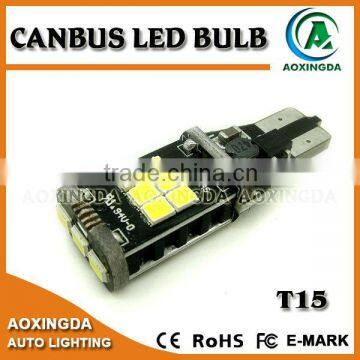 12V 2835 15 LEDs T15 CANBUS LED auto lamp for backup reverse light