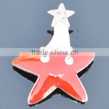 red enamel smile star Christmas brooches