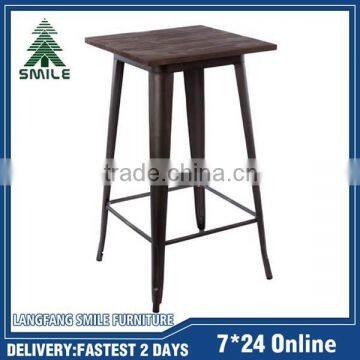 Solid Wood Top Industrial Style Metal Dining Tables for Sale photo-2