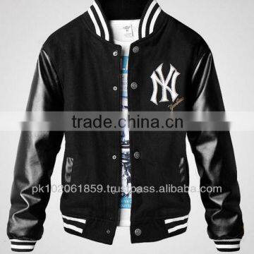 Men's varsity jackets/Leather sleeves Jacket/Men's bomber jacket with leather sleeves