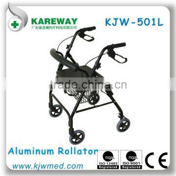 Foldable aluminum walker rollator