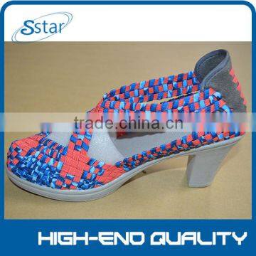 2014 lady hand woven shoes made in china