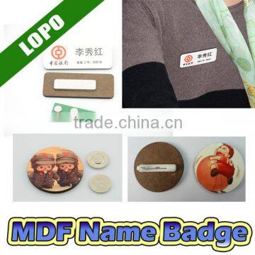 MDF wood Name Badge with magnent dye sublimation blanks