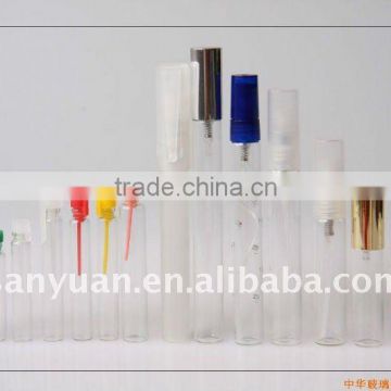 Different kinds of glass tube bottles